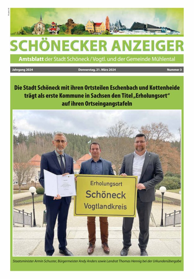 Schönecker Anzeiger Titelblatt 03/2024