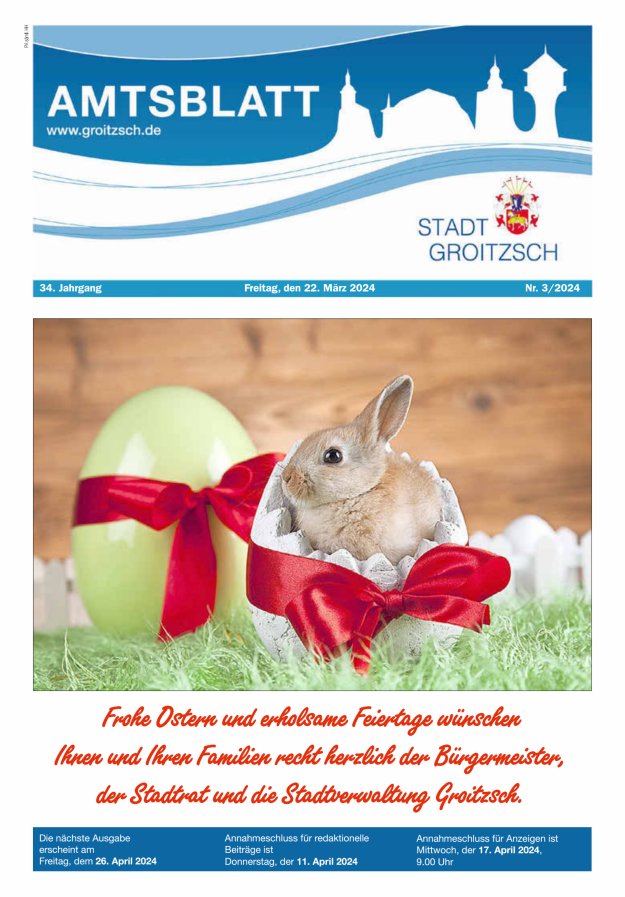 Amtsblatt Stadt Groitzsch Titelblatt 03/2024