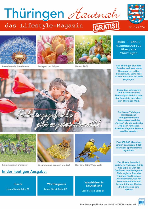 Thüringen Hautnah - Das Lifestyle-Magazin Titelblatt 01/2024