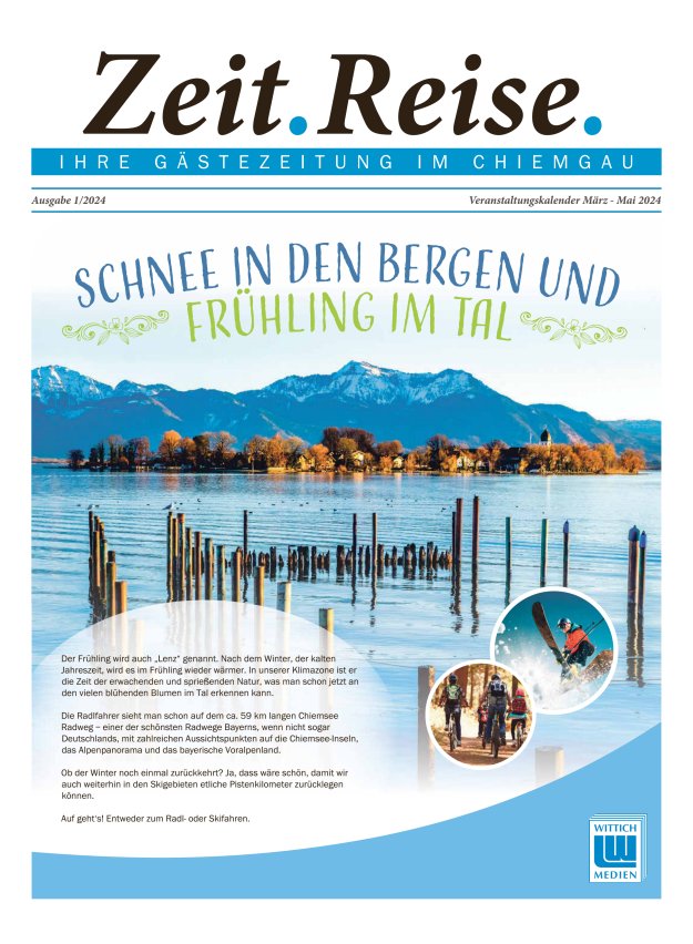 Zeit.Reise. Gästezeitung Chiemgau Titelblatt 13/2024