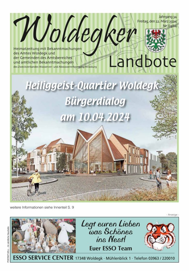 Woldegker Landbote Titelblatt 03/2024