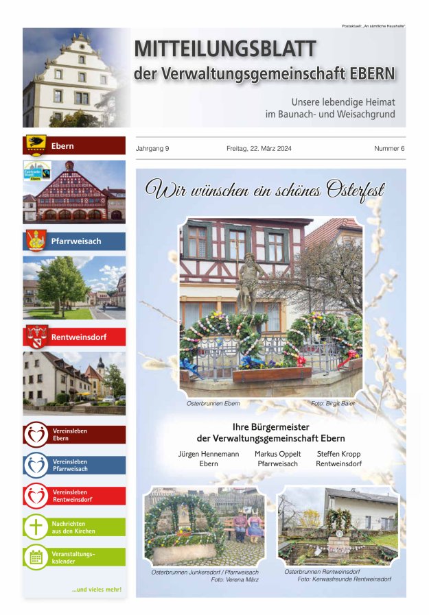 Mitteilungsblatt der Verwaltungsgemeinschaft Ebern Titelblatt 06/2024