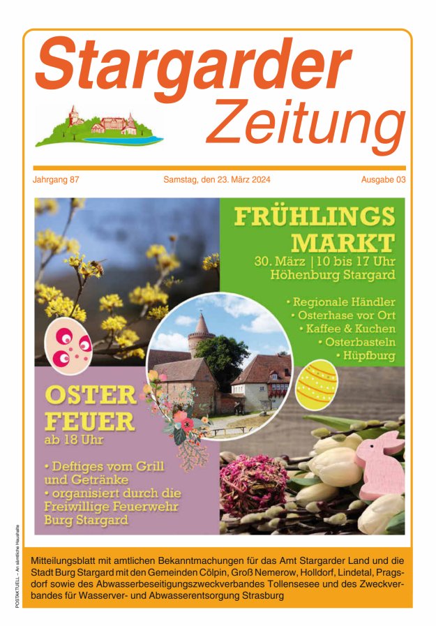 Stargarder Zeitung Titelblatt 03/2024