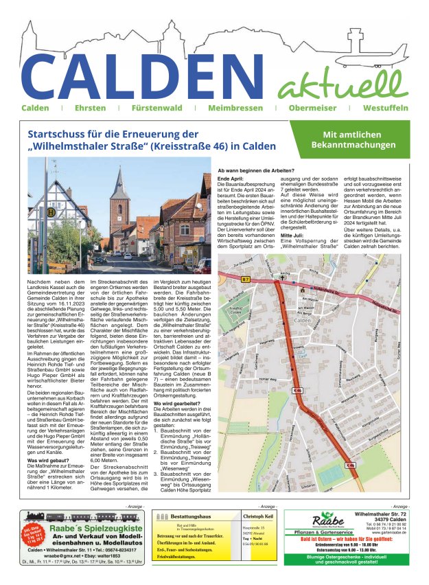Calden aktuell Titelblatt 06/2024