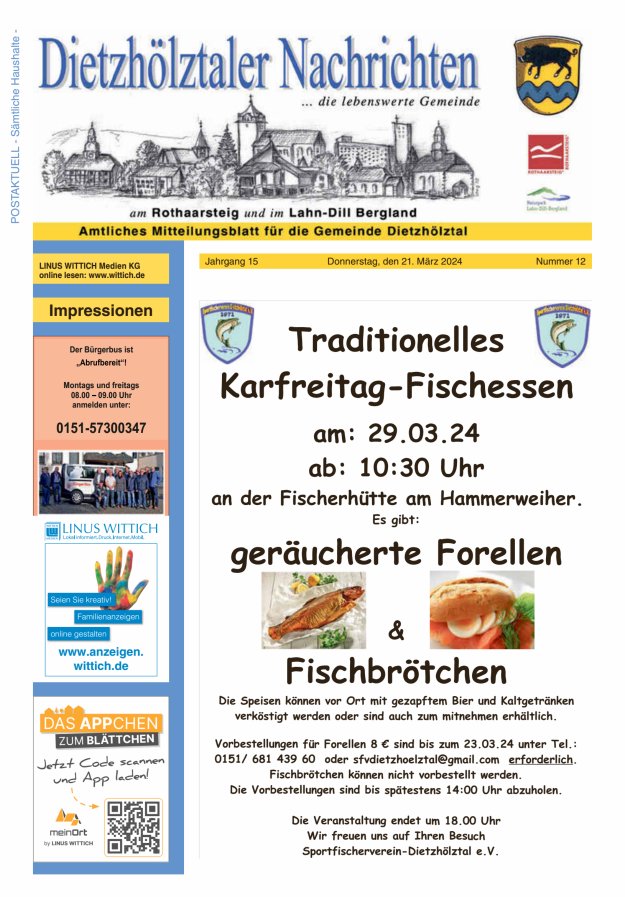 Dietzhölztaler Nachrichten Titelblatt 12/2024