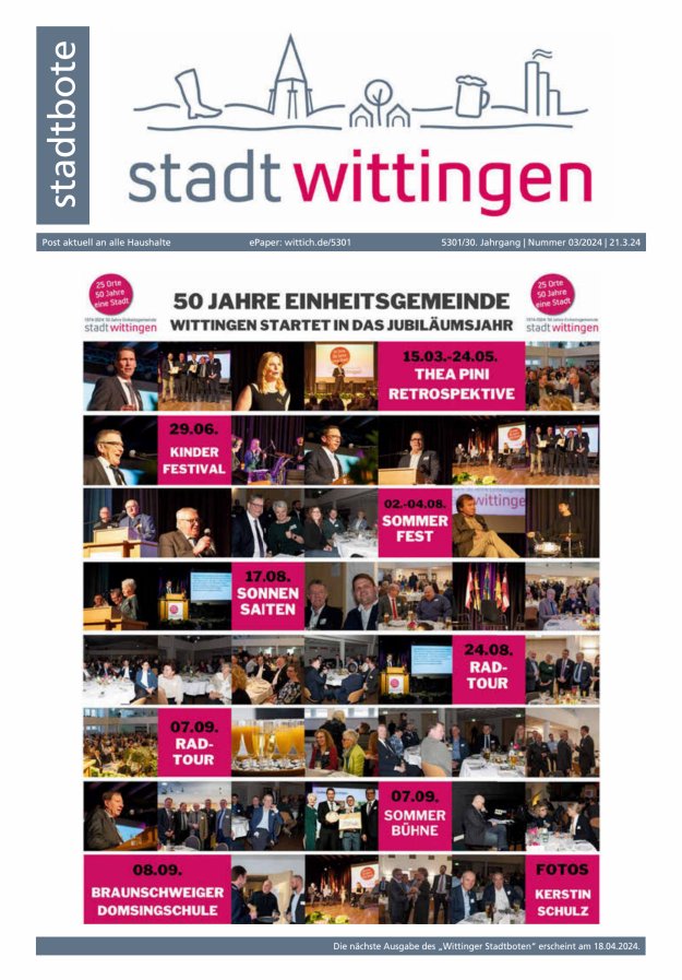 Wittinger Stadtbote Titelblatt 03/2024