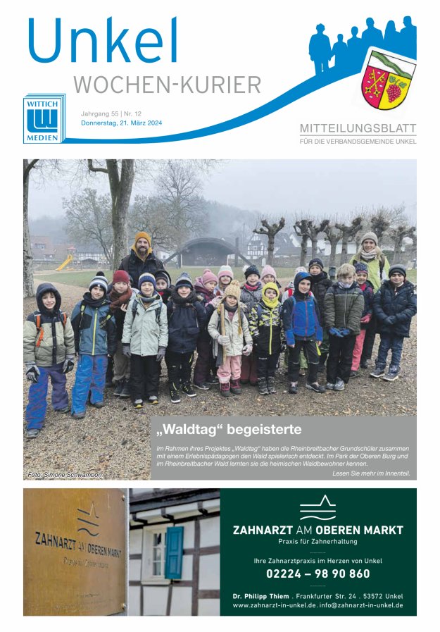 Wochen-Kurier Verbandsgemeinde Unkel Titelblatt 12/2024