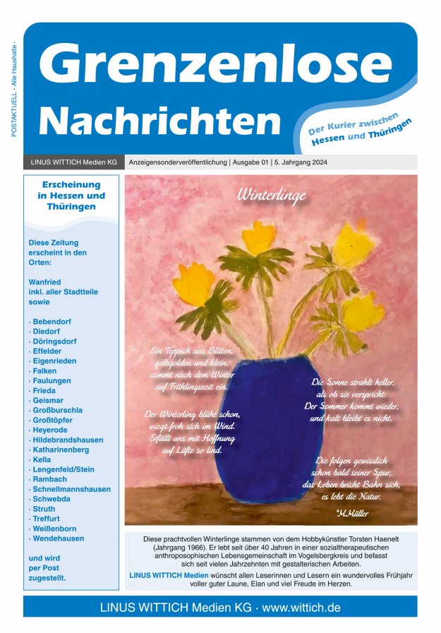 Grenzenlose Nachrichten Titelblatt 01/2024