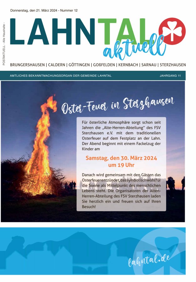 Amtliches Bekanntmachungsorgan der Gemeinde Lahntal Titelblatt 12/2024