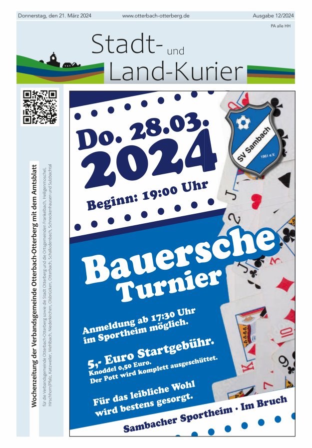 Stadt- und Land-Kurier Otterbach-Otterberg Titelblatt 12/2024