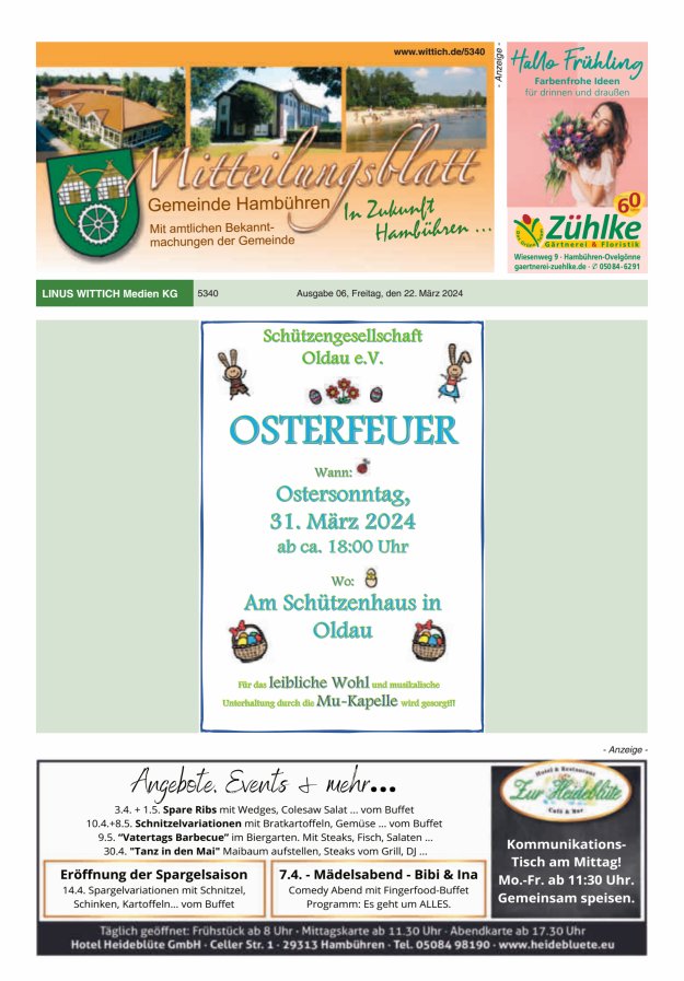 Mitteilungsblatt der Gemeinde Hambühren Titelblatt 06/2024