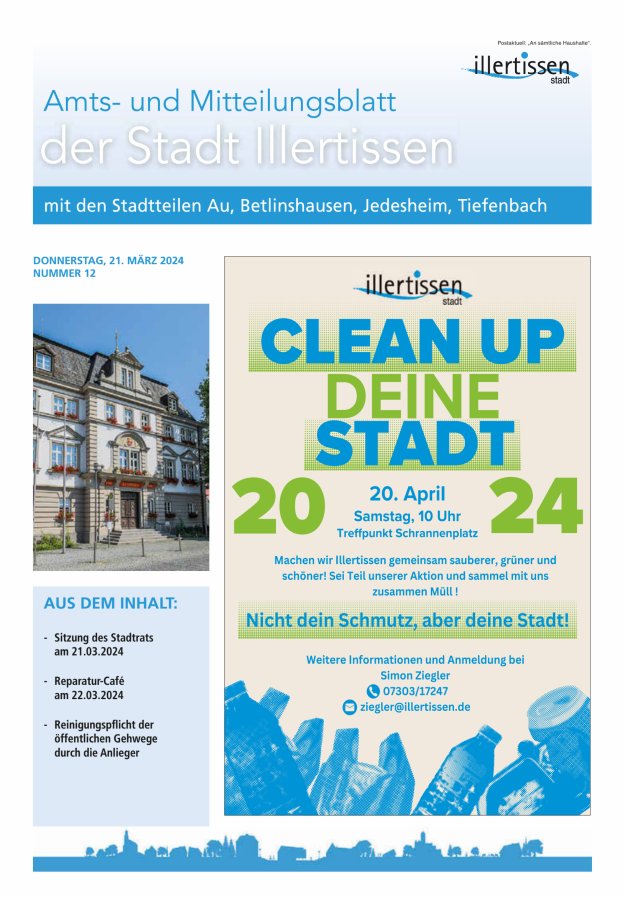 Amts- und Mitteilungsblatt Stadt Illertissen Titelblatt 12/2024