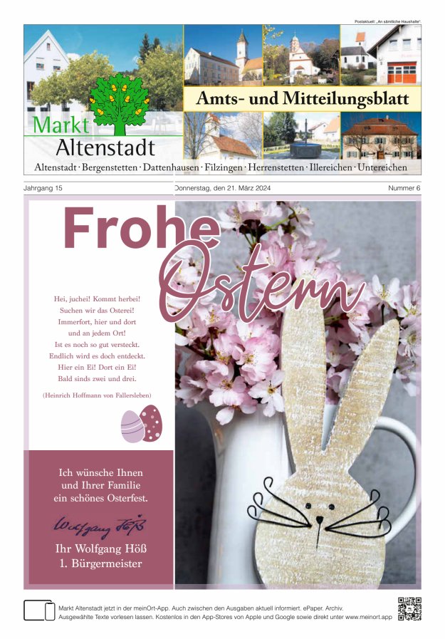 Amts- und Mitteilungsblatt des Marktes Altenstadt Titelblatt 06/2024