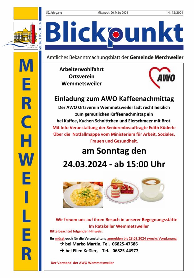 Blickpunkt Merchweiler Titelblatt 12/2024