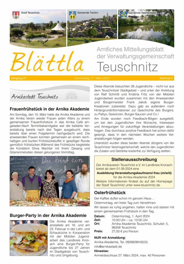 VG-Nachrichten Teuschnitz Titelblatt 06/2024