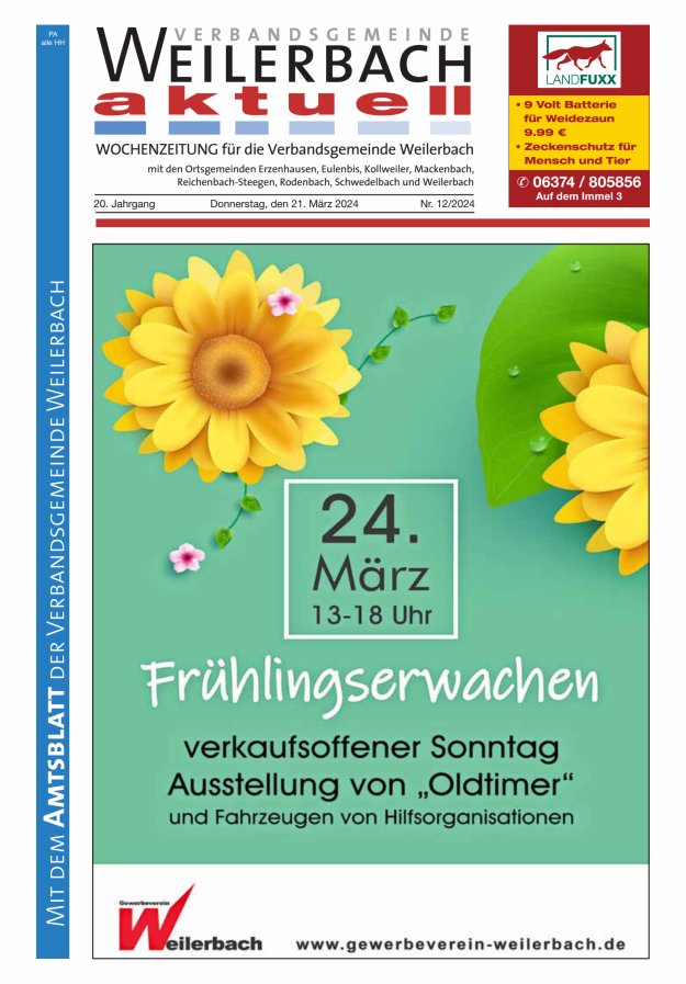 Verbandsgemeinde Weilerbach aktuell Titelblatt 12/2024