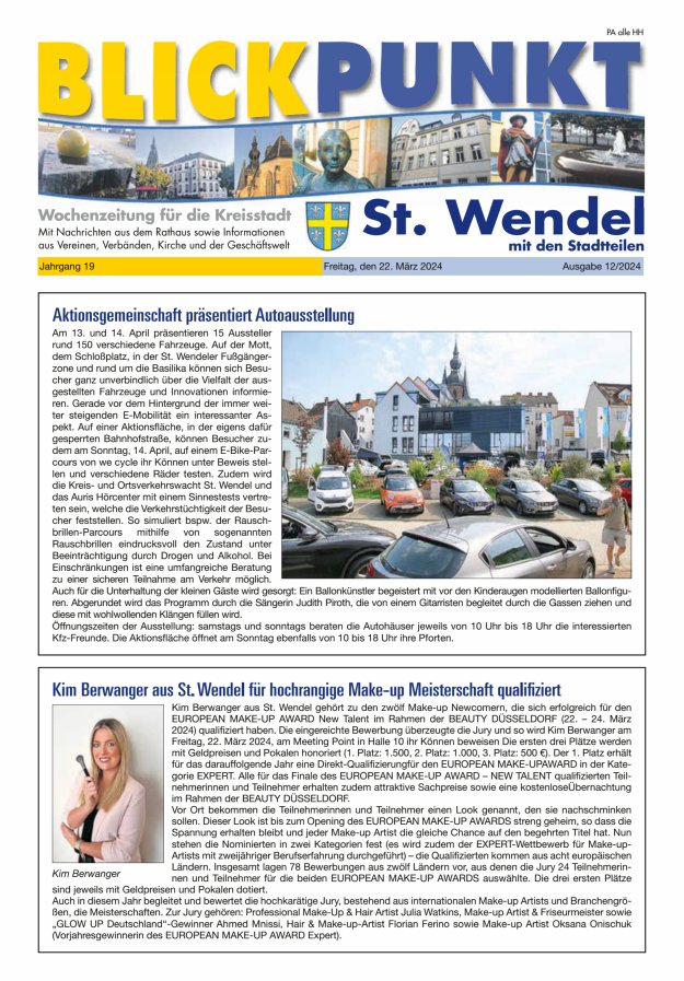 Blickpunkt St Wendel Titelblatt 12/2024