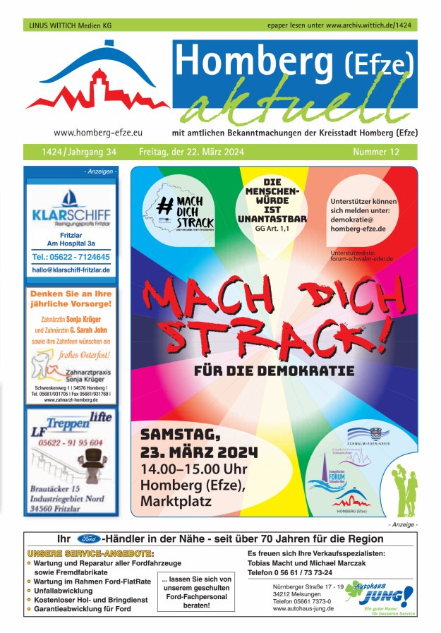 Homberg Efze aktuell Titelblatt 12/2024