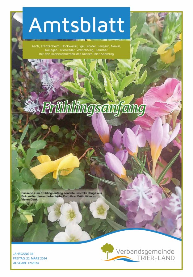 Amtsblatt VG Trier-Land Titelblatt 12/2024