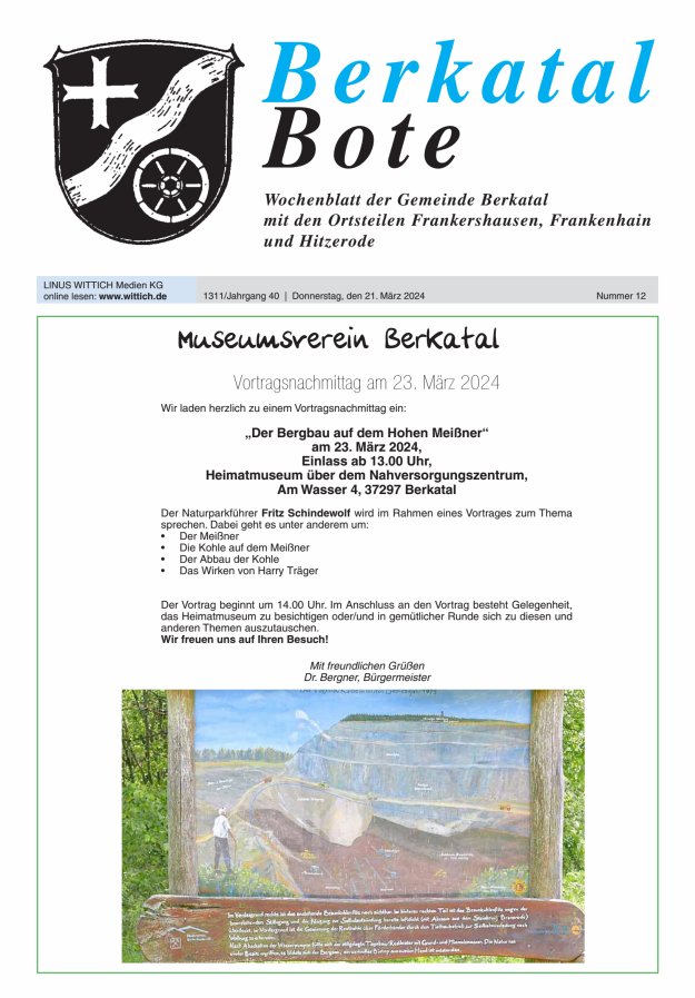 Berkatal Bote Titelblatt 12/2024
