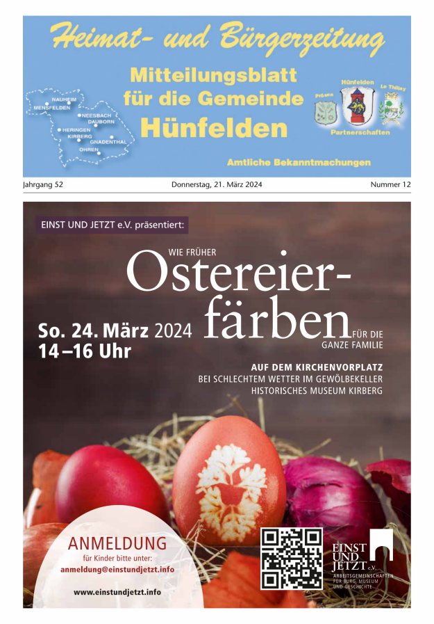 Mitteilungsblatt für die Gemeinde Hünfelden Titelblatt 12/2024