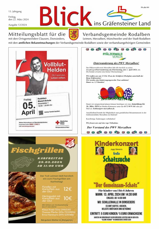 Blick ins Gräfensteiner Land VG Rodalben Titelblatt 12/2024