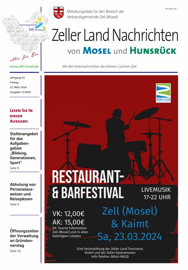 Zeller Land Nachrichten Titelblatt 12/2024