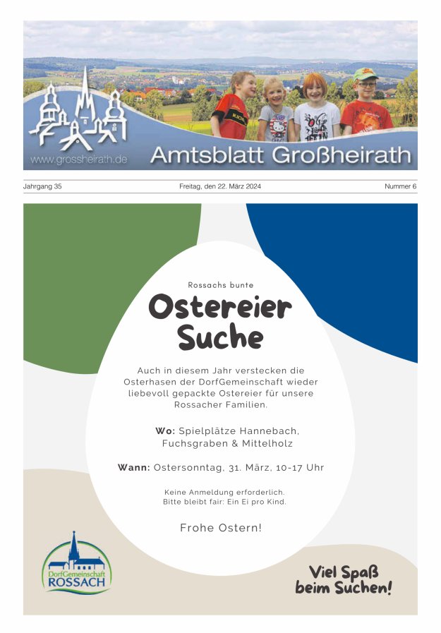 Amtsblatt Großheirath Titelblatt 06/2024