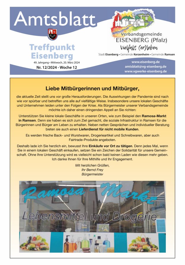 Treffpunkt Eisenberg Titelblatt 12/2024