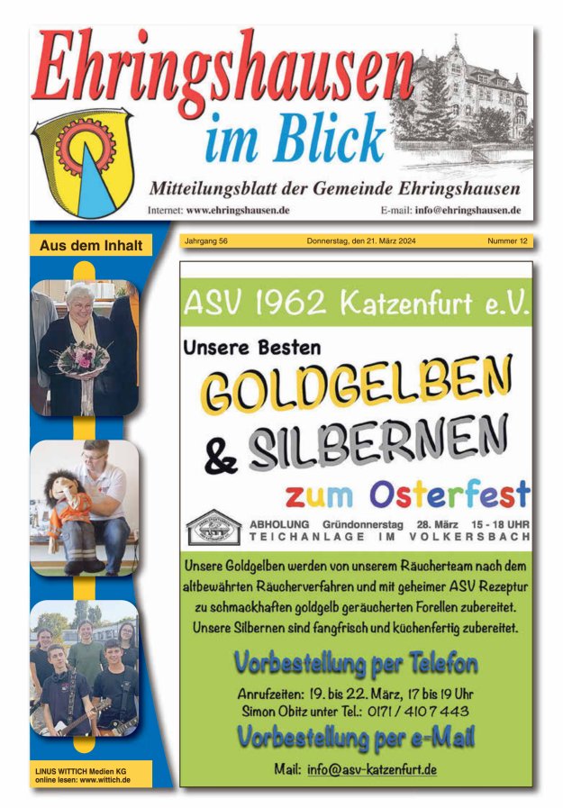 Mitteilungsblatt der Gemeinde Ehringshausen Titelblatt 12/2024