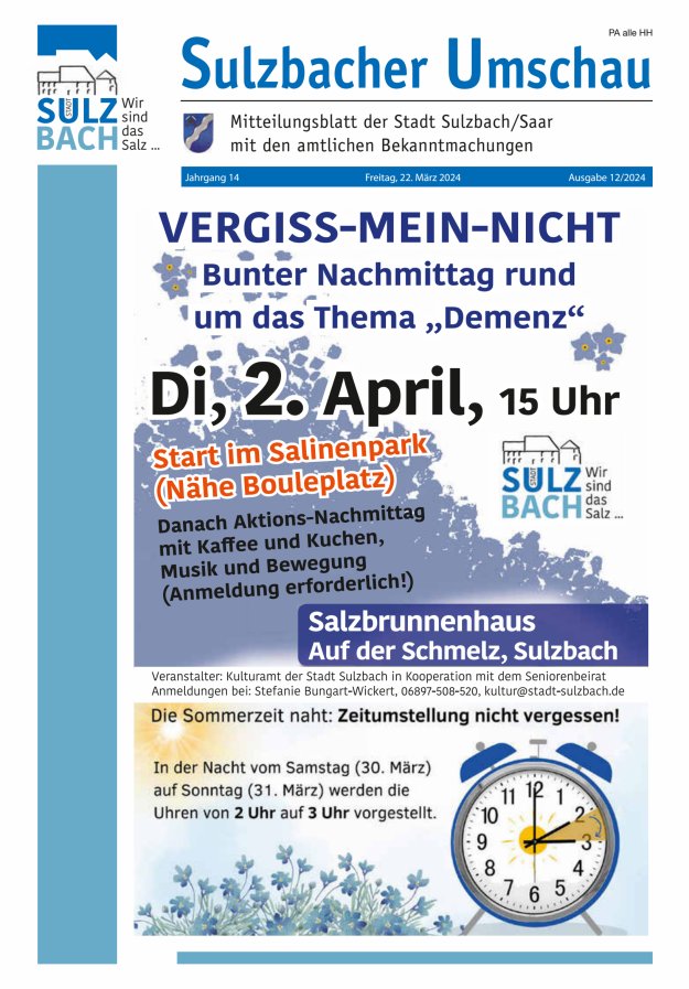 Sulzbacher Umschau Titelblatt 12/2024