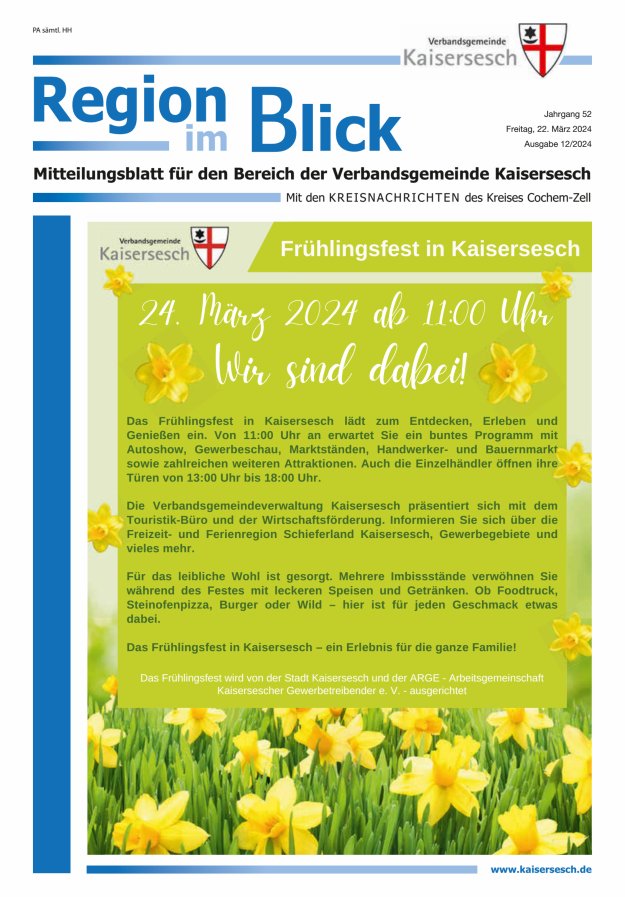 Region im Blick VG Kaisersesch Titelblatt 12/2024