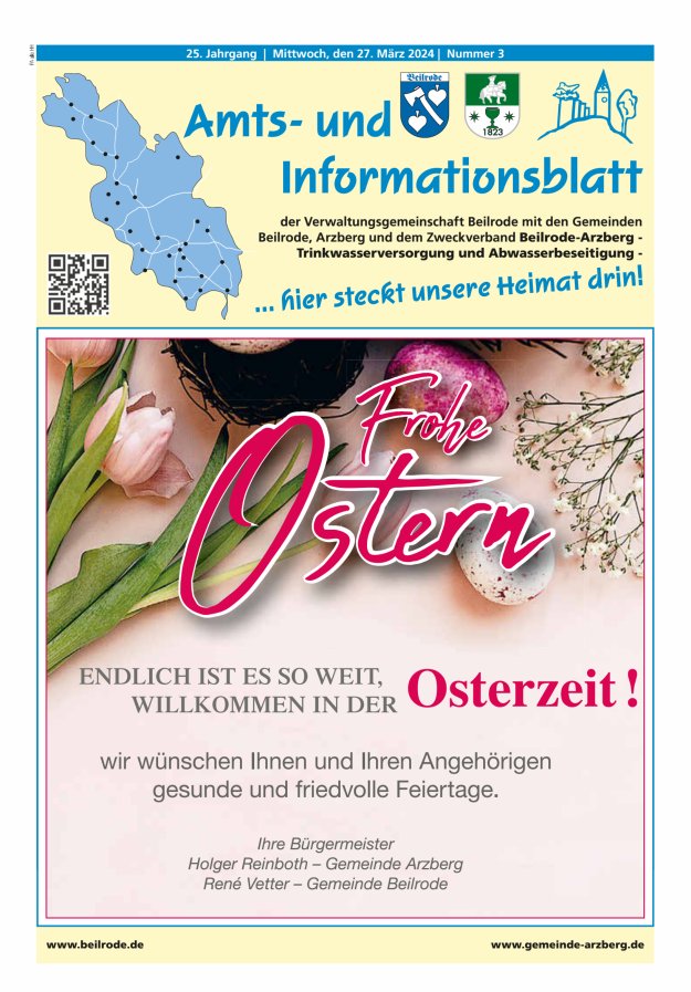 Amts- und Informationsblatt der Verwaltungsgemeinschaft Beilrode Titelblatt 03/2024