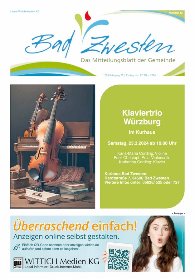 Heimatzeitung Bad Zwesten Titelblatt 12/2024