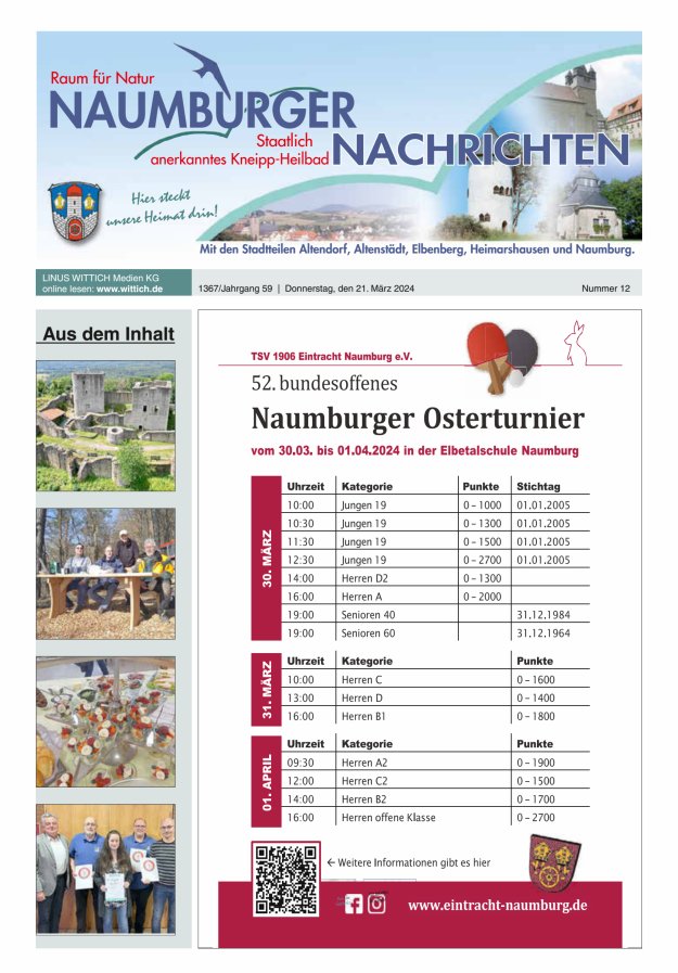 Naumburger Nachrichten Titelblatt 12/2024