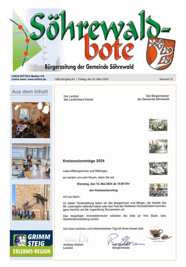 Söhrewaldbote Titelblatt 12/2024