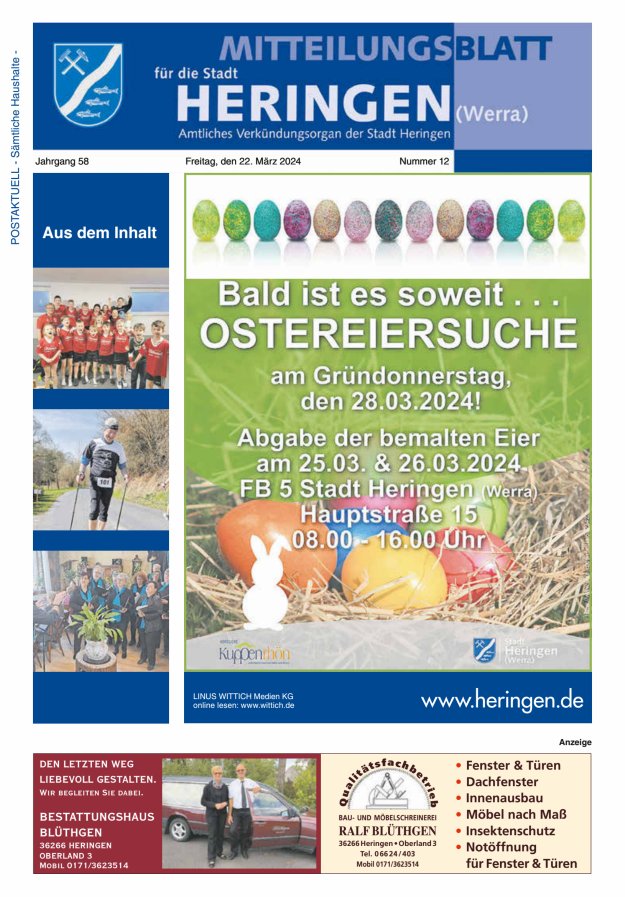 Mitteilungsblatt Heringen Titelblatt 12/2024