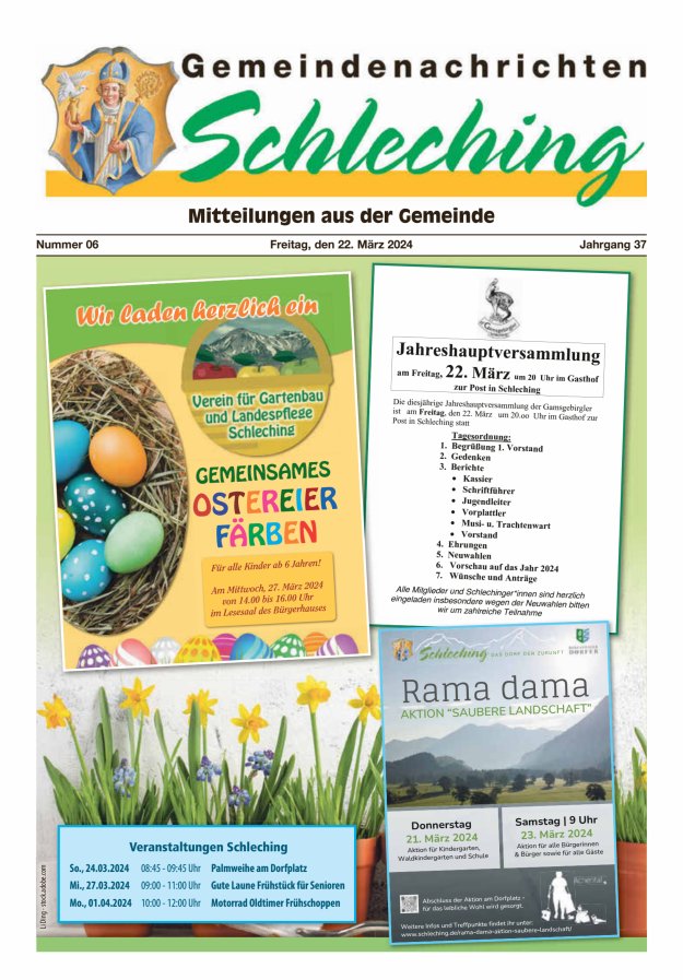 Gemeindenachrichten Schleching Titelblatt 06/2024