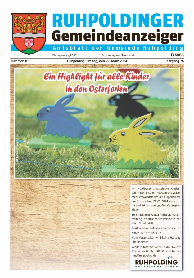 Ruhpoldinger Gemeindeanzeiger Titelblatt 12/2024