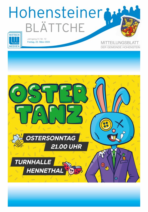 Hohensteiner Blättche Titelblatt 12/2024