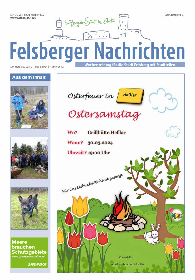 Felsberger Nachrichten Titelblatt 12/2024