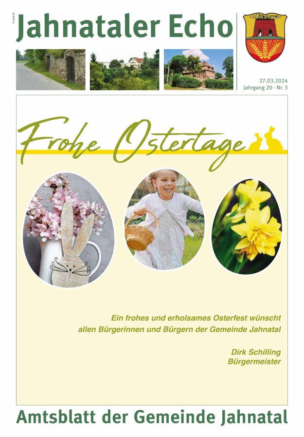 Jahnataler Echo - Amtsblatt der Gemeinde Jahnatal Titelblatt 03/2024
