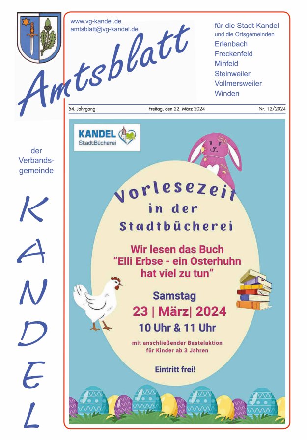Amtsblatt VG Kandel Titelblatt 12/2024
