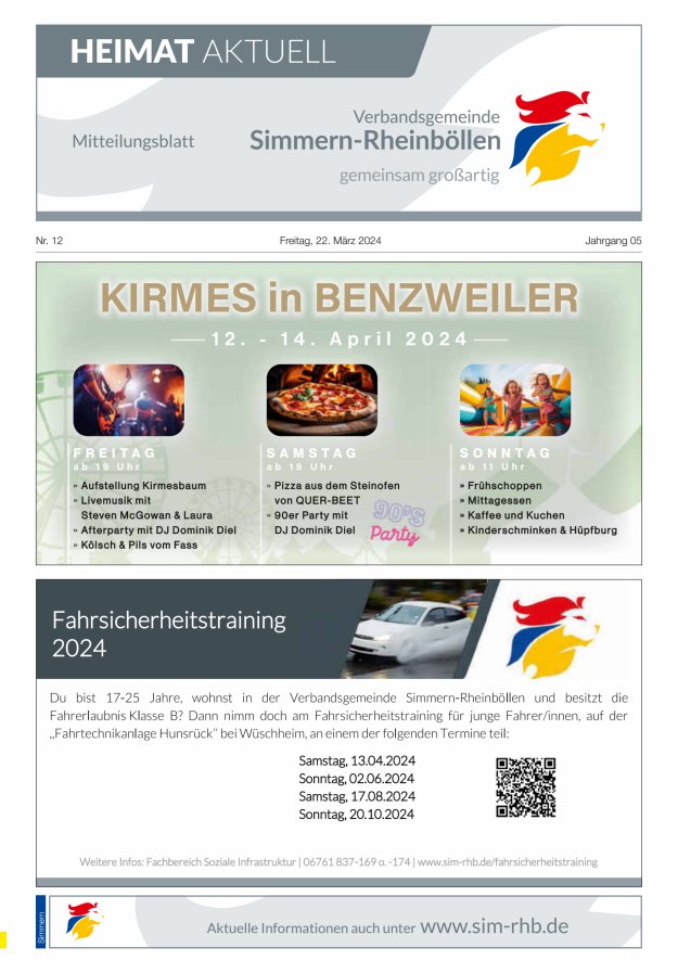 Heimat Aktuell - Mitteilungsbl der VG Simmern-Rheinböllen Ausg Simmern Titelblatt 12/2024