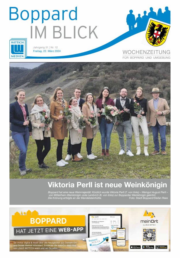 Boppard im Blick - Heimatzeitung für die Stadt Boppard Titelblatt 12/2024