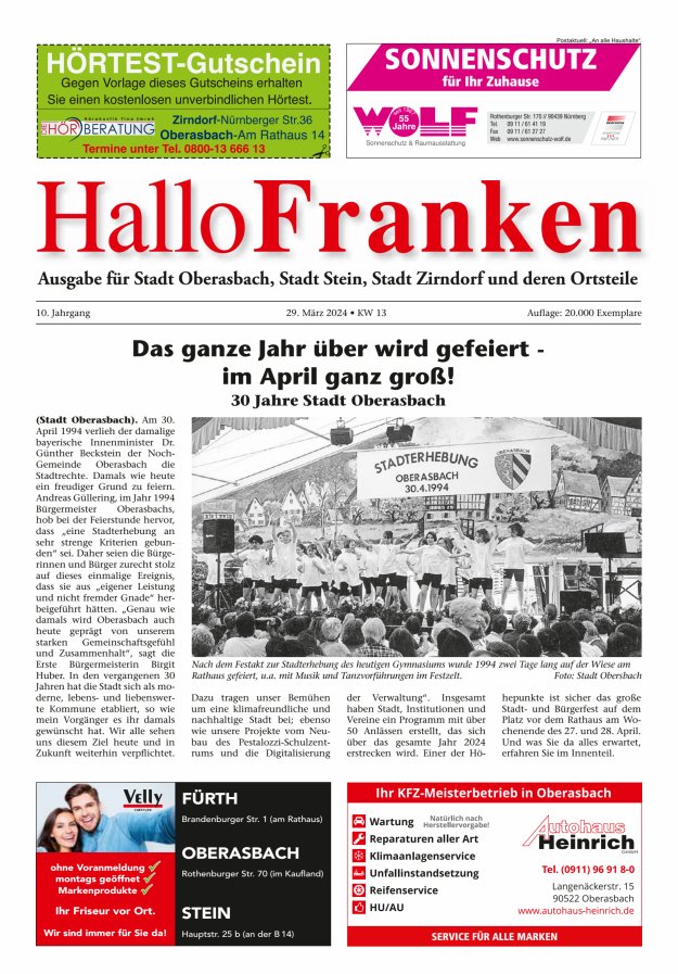 Hallo Franken Fürther Umland Titelblatt 03/2024