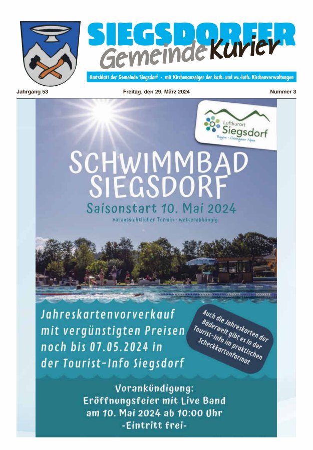 Siegsdorfer Gemeindekurier Titelblatt 03/2024