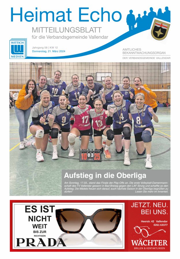 Heimat-Echo - Heimat- und Bürgerzeitung Verbandsgemeinde Vallendar Titelblatt 12/2024