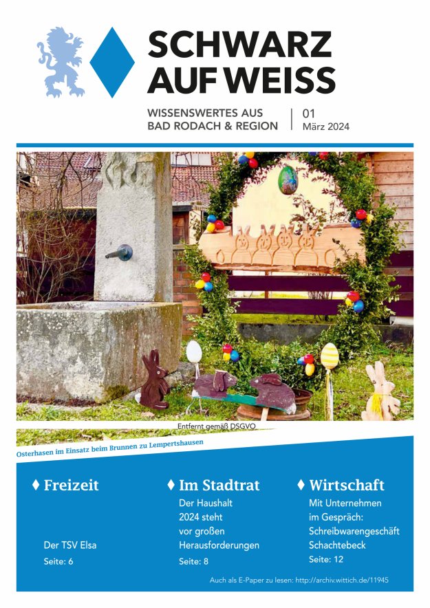 Schwarz auf Weiß Titelblatt 01/2024