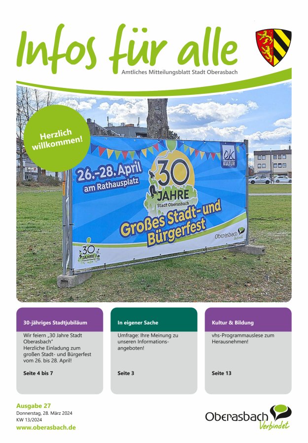 Stadt Oberasbach Titelblatt 27/2024